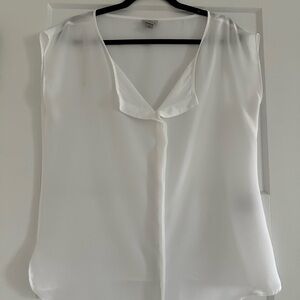 White V-Neck Sleeveless Blouse - Classic Women's Top